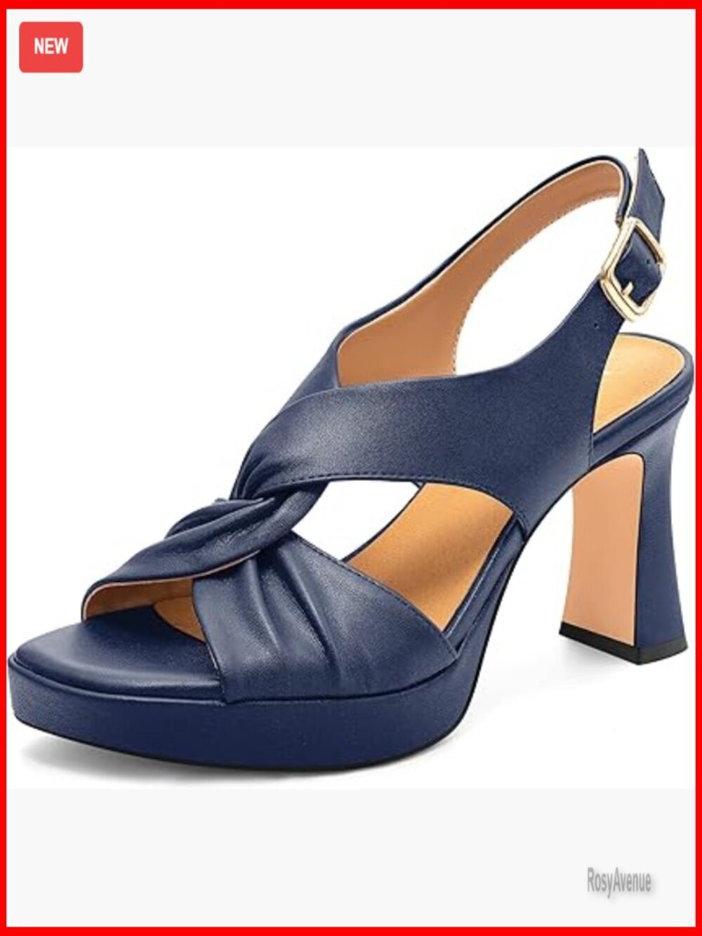 Chunky Platform Heels Block Heeled Sandals Open Square Toe Slingback